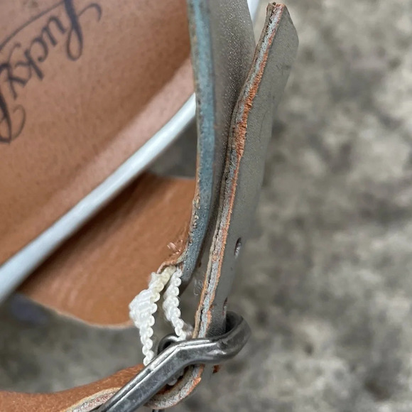 Lucky Brand  Silver Ankle Strap Heels, Size 7 - Picture 10 of 13